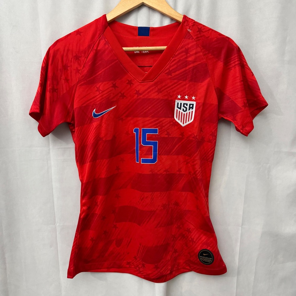 Nike USWNT 2019 Away Jersey Rapinoe 15 Red Soccer Shirt Womens Large NWT
